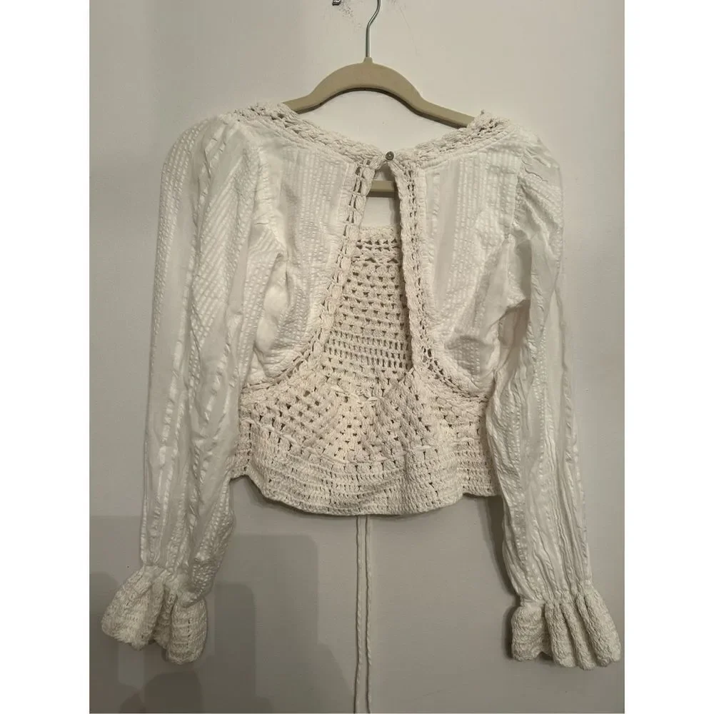 Free people Megan Crochet Top size xs